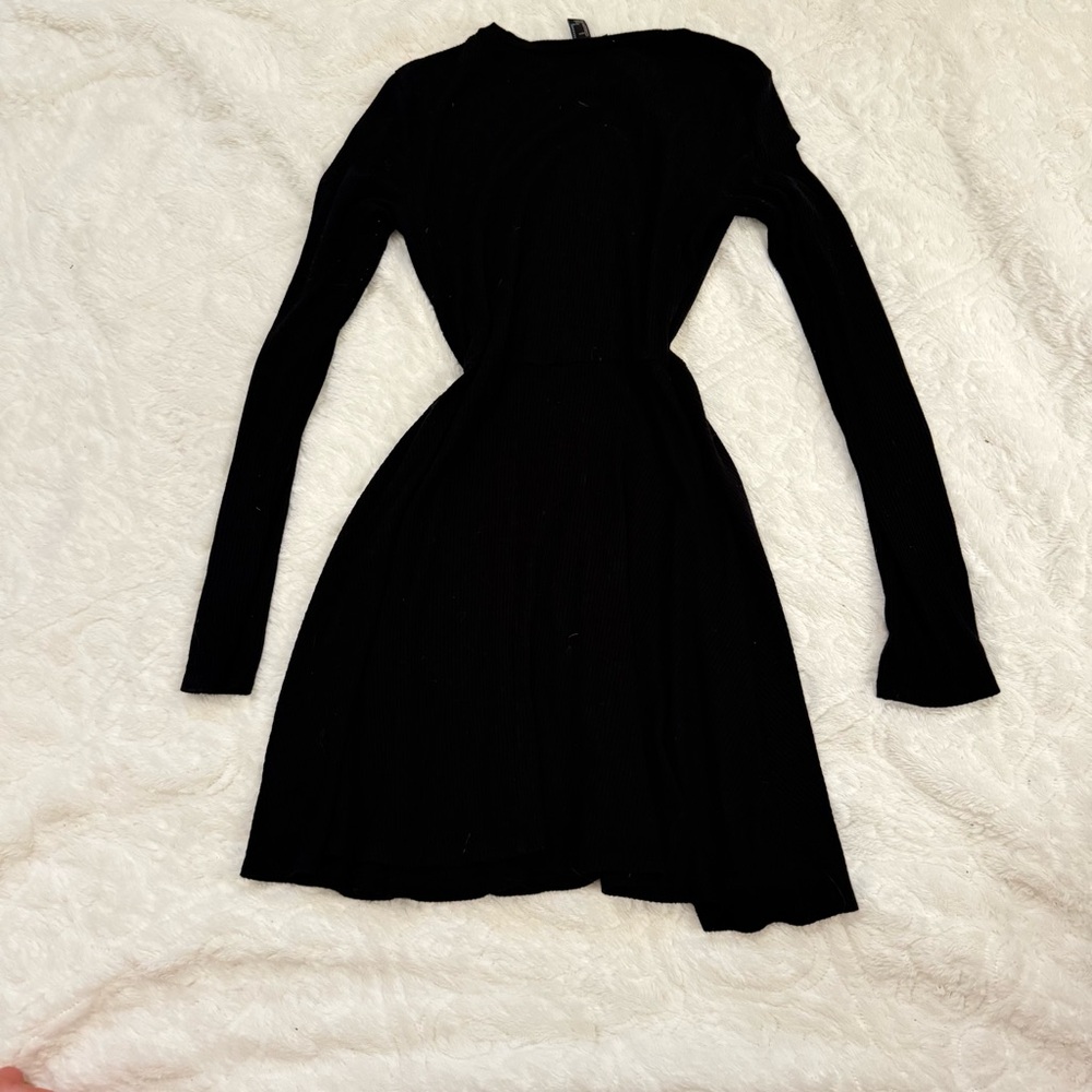 Forever 21 Black Long Sleeve Mock Neck Dress